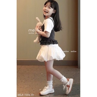 [B&G] Sét MLS 3 chi tiết tách rời áo yếm kết hợp chân váy trắng dễ thuơng cho bé gái từ 10-45kg