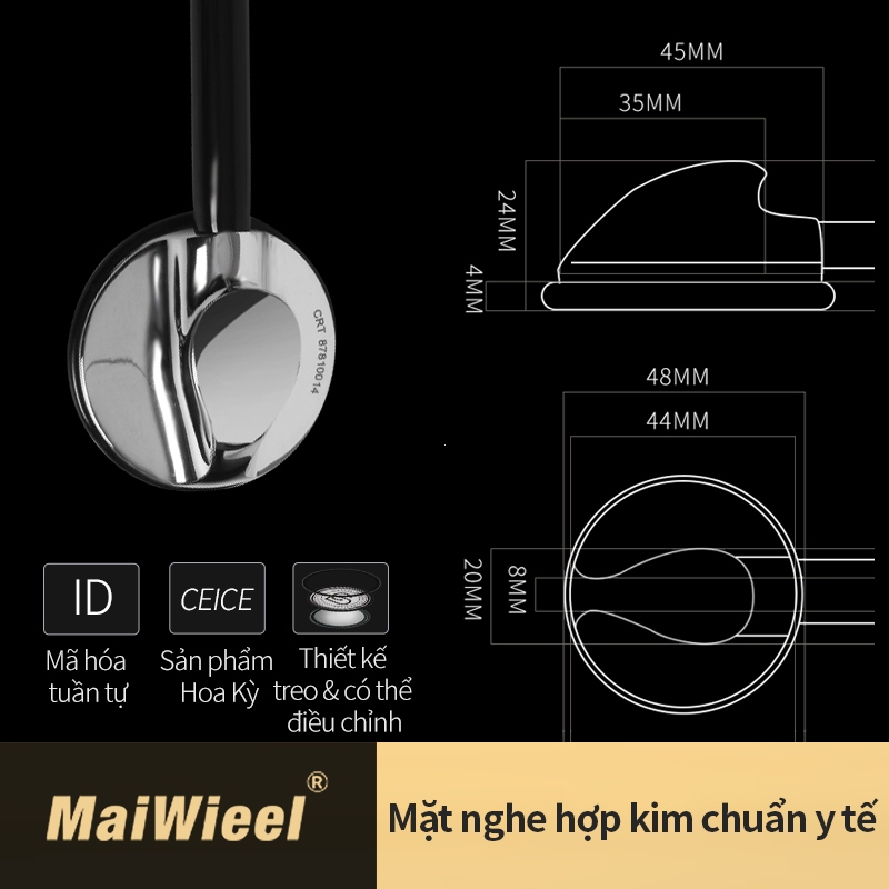 Ống Nghe Y Tế MaiWieel U7Pro Một Đầu Siêu Nhạy Siêu Nhẹ Tim Mạch Cho Bác Sĩ Y Tá
