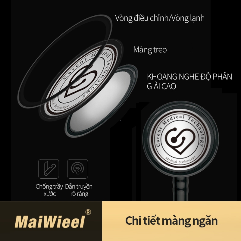 Ống Nghe Y Tế MaiWieel U7Pro Một Đầu Siêu Nhạy Siêu Nhẹ Tim Mạch Cho Bác Sĩ Y Tá
