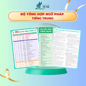 Bộ 3 Tờ Gấp Tổng Hợp Ngữ Pháp Tiếng Trung, 214 Bộ Thủ & 100 Cấu Trúc Câu Thông Dụng - Nhớ Nhanh Tức Thì