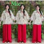 QC_ Set đồ lam, đồ Tết đi lễ cách tân áo Gấm phối Tơ nến Lưới in hoa đính nơ cổ tàu kèm quần dài