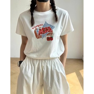 Áo Baby Tee In Hình Khay Cà Chua Tomato Xinh Xắn, Chất Liệu Cotton Mềm Mại Thấm Hút Mồ Hôi