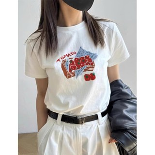Áo Baby Tee In Hình Khay Cà Chua Tomato Xinh Xắn, Chất Liệu Cotton Mềm Mại Thấm Hút Mồ Hôi