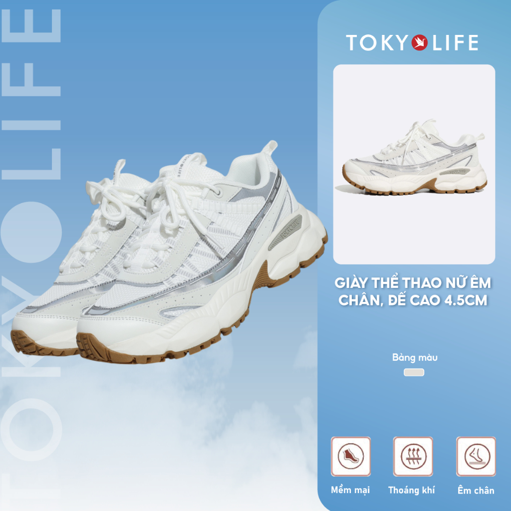 Giày thể thao nữ TOKYOLIFE êm chân thoáng khí, đế cao êm chân, thiết kế thời trang 40005315