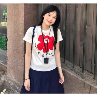 Áo Baby Tee In Hình Bông Hoa Đỏ  Xinh Xắn, Chất Liệu Cotton Mềm Mại Thấm Hút Mồ Hôi
