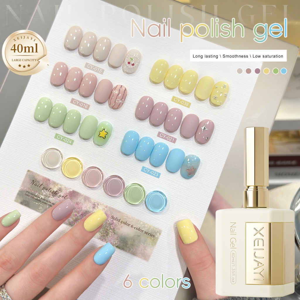 XEIJAYI 40ml - Bộ sơn gel móng tay màu Macaron, thích hợp cho các tiệm nail và tự làm tại nhà.