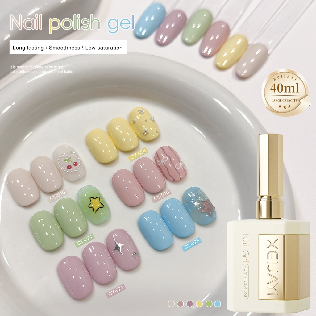 XEIJAYI 40ml - Bộ sơn gel móng tay màu Macaron, thích hợp cho các tiệm nail và tự làm tại nhà.