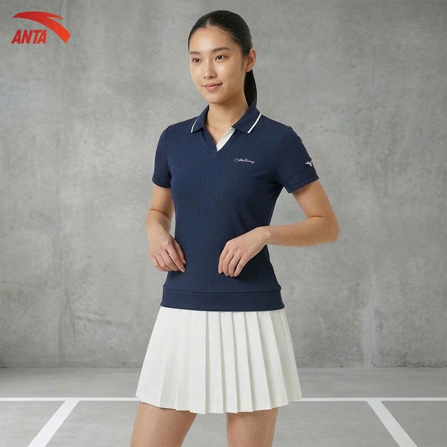 ANTA Áo polo nữ thể thao A Chill touch + Chân váy tennis / cầu lông / pickleball 9626B7124- 9626A8202