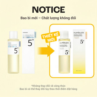 Nước Hoa Hồng Dưỡng Sáng, Đều Màu Da NUMBUZIN No.5+ Vitamin Boosting Essential Toner 200ml