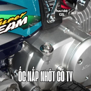 Ốc nắp nhớt mẫu trụ có ty, không ty Inox 304 CNC Wave, Dream, Fu, Ex, Tay ga