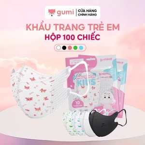 Hộp 100 chiếc Khẩu trang trẻ em 5D Gumi 3 lớp mask kháng khuẩn lọc bụi PM 2.5
