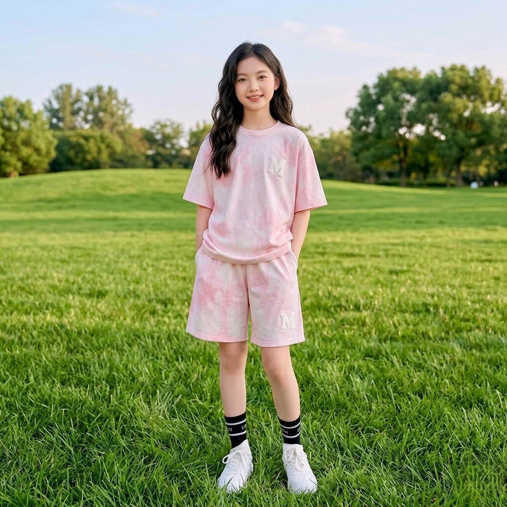 Set cotton loang in chữ M cho bé gái size đại BEESHOP H26056