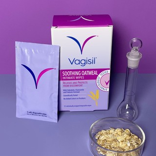 Khăn ướt vệ sinh phụ nữ Vagisil Soothing Oatmeal Intimate Wipes - 1 hộp 12 gói