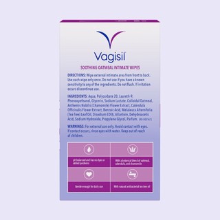 Khăn ướt vệ sinh phụ nữ Vagisil Soothing Oatmeal Intimate Wipes - 1 hộp 12 gói