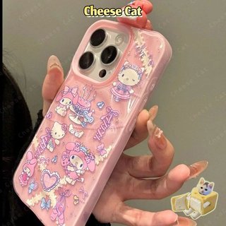 Họa tiết Kitty dễ thương Búp bê Melody nằm trên ốp điện thoại cho iPhone 14 15 16 13 12 11 17 Pro Max Xs Max XR 7 Plus
