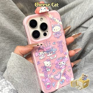 Họa tiết Kitty dễ thương Búp bê Melody nằm trên ốp điện thoại cho iPhone 14 15 16 13 12 11 17 Pro Max Xs Max XR 7 Plus
