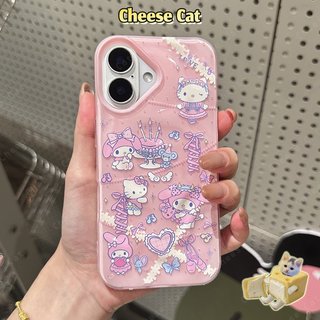 Họa tiết Kitty dễ thương Búp bê Melody nằm trên ốp điện thoại cho iPhone 14 15 16 13 12 11 17 Pro Max Xs Max XR 7 Plus