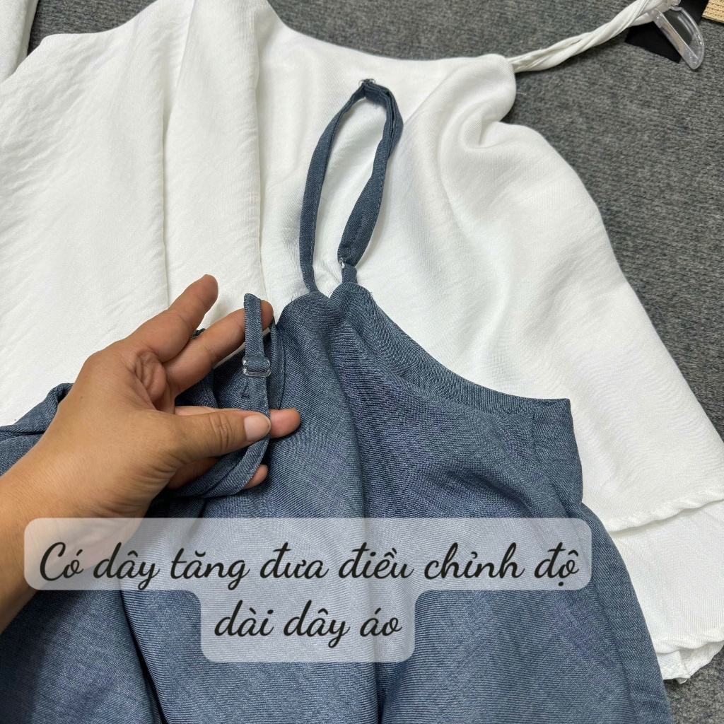 Áo Hai Dây Nữ Bigsize Form Rộng – Chất Đũi Vân Mây Mềm, Bèo Tầng Che Dáng 55-92kg A354