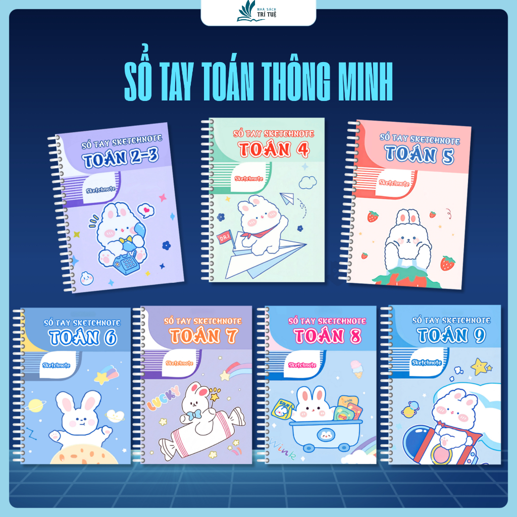 Combo 7 Quyển Sổ Tay Sketchnote Toán Học 2-9 – Trọn Bộ Tổng Hợp Kiến Thức Trọng Tâm, Công Thức Toán Cấp 1 & 2