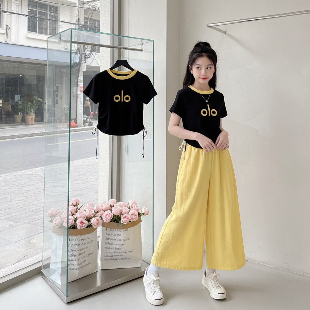 Áo croptop dây rút cho bé gái size đại BEESHOP H26053