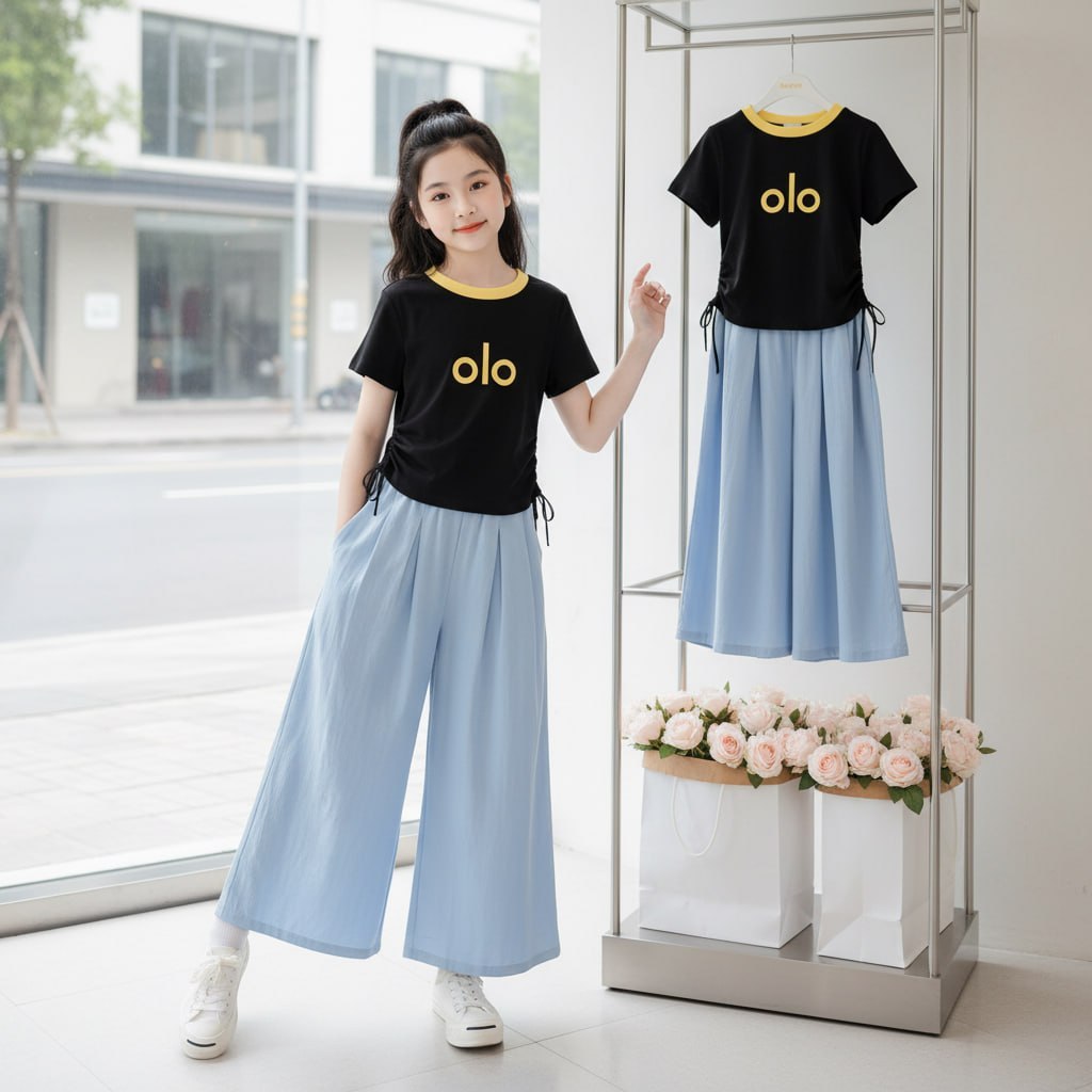 Áo croptop dây rút cho bé gái size đại BEESHOP H26053