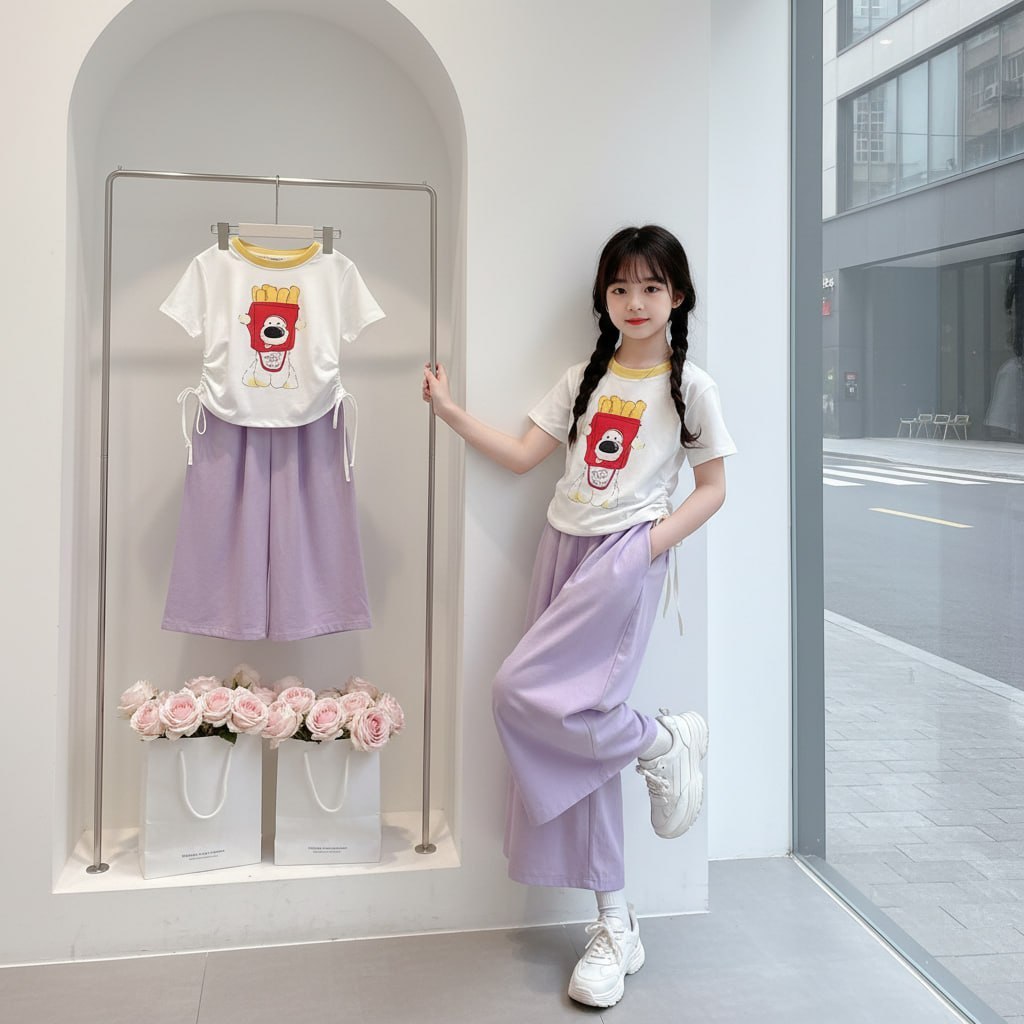 Áo croptop dây rút cho bé gái size đại BEESHOP H26053