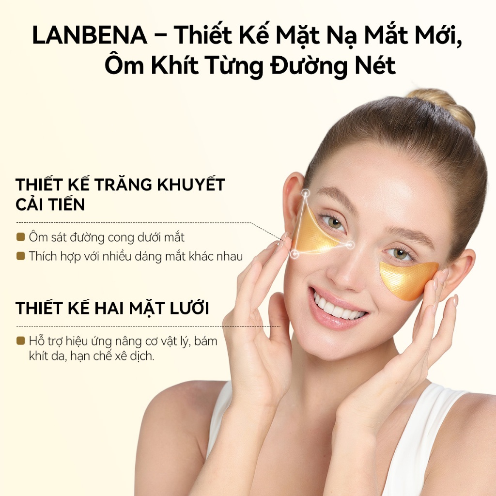 LANBENA Mặt Nạ Mắt (60 miếng) - GIẢM QUẦNG THÂM, DƯỠNG ẨM SÁNG DA MẮT Skincare