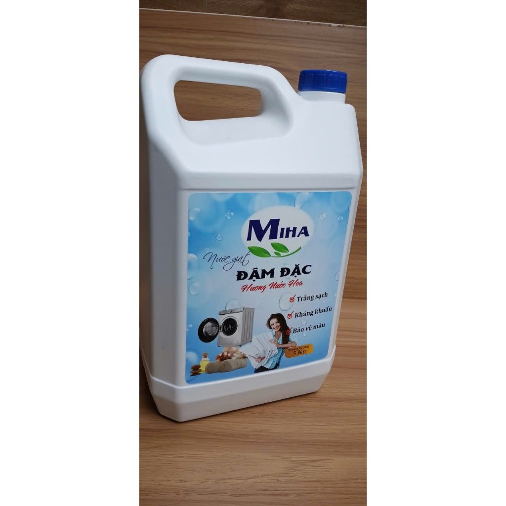 Nước Giặt Miha 5kg – Giặt Sạch Quần Áo, Lưu Hương Thơm Mát, Tiết Kiệm