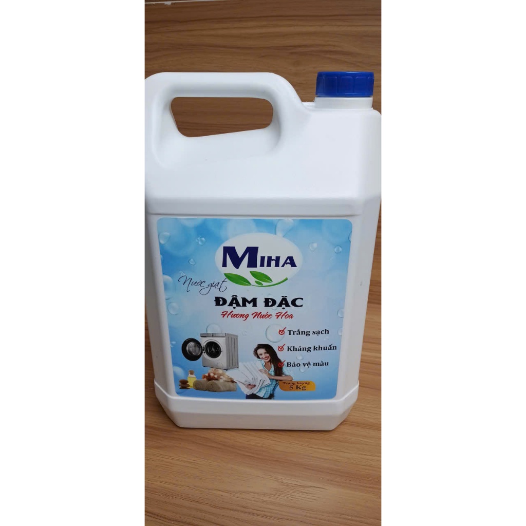 Nước Giặt Miha 5kg – Giặt Sạch Quần Áo, Lưu Hương Thơm Mát, Tiết Kiệm