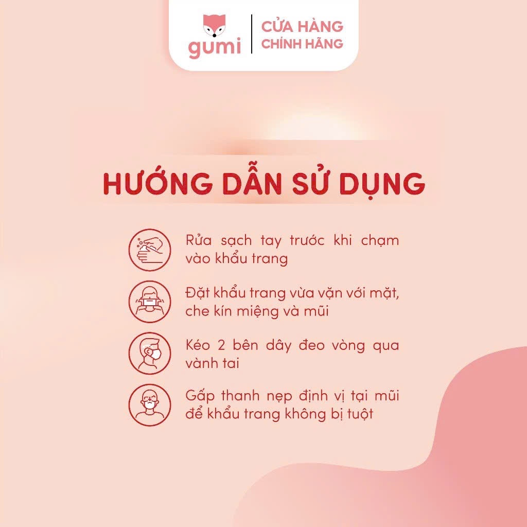 [100 CHIẾC] Khẩu trang chống nắng 6A Gumi Mask 4 lớp kháng khuẩn kiểu dáng thời trang
