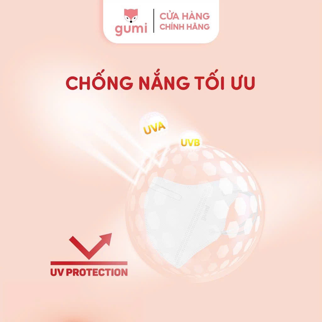 [100 CHIẾC] Khẩu trang chống nắng 6A Gumi Mask 4 lớp kháng khuẩn kiểu dáng thời trang