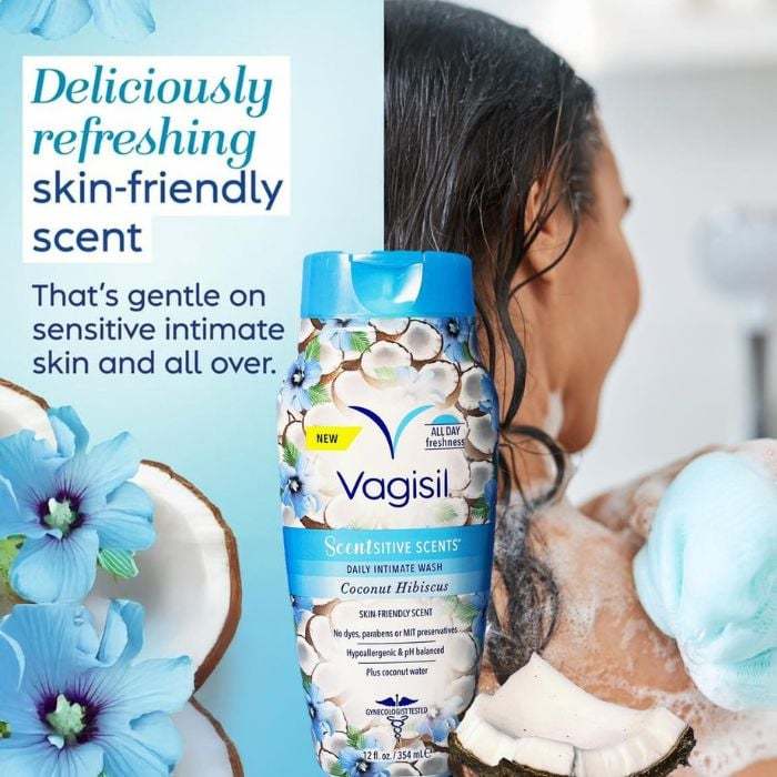 Gel Vệ Sinh Phụ Nữ Hương Dừa Vagisil Coconut Hibiscus, Gel Vệ Sinh Kiểm Soát Mùi