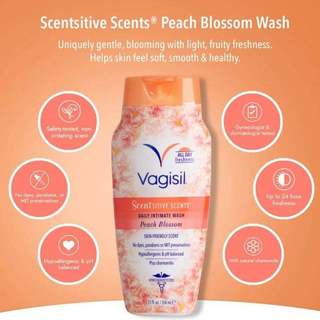 Gel Vệ Sinh Phụ Nữ Hương Hoa Đào Vagisil Beach Blossom, Dung Dịch Vệ Sinh Kiểm Soát Mùi Đến 24h