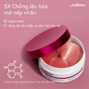 LANBENA MẶT NẠ MẮT ĐA PEPTIDE & HOA HỒNG 7X (Hộp/60 miếng) - Giảm Nhăn, Làm Mờ Quầng Thâm, Trẻ Hóa Vùng Mắt Tự Nhiên