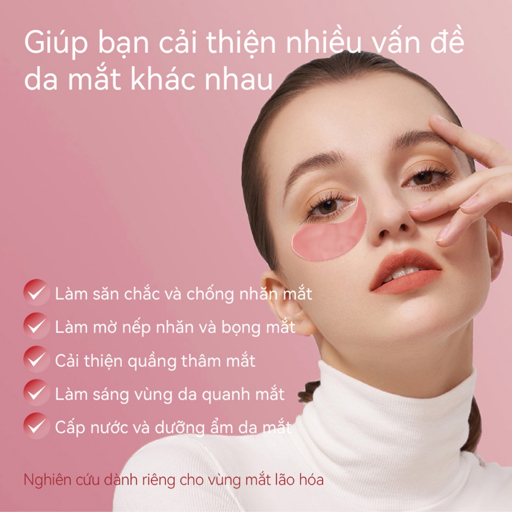LANBENA MẶT NẠ MẮT ĐA PEPTIDE  & HOA HỒNG 7X (Hộp/60 miếng) - Giảm Nhăn, Làm Mờ Quầng Thâm, Trẻ Hóa Vùng Mắt Tự Nhiên