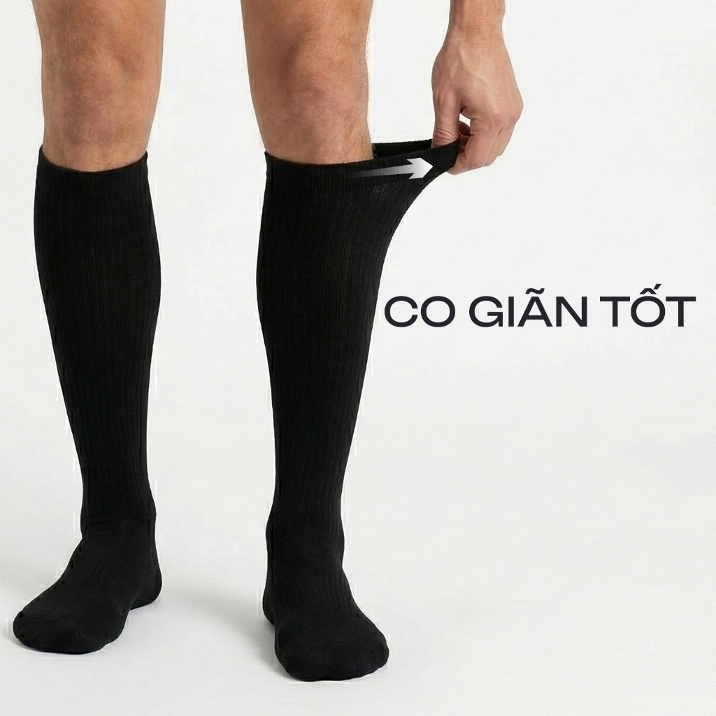 Tất nam Active dài đến gối Insidemen giữ ấm cơ bắp, lưới thoáng khí ISC013M0H0