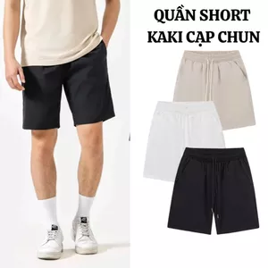 Quần Short Kaki Nam Cạp Chun cao cấp mẫu trơn dễ phối FABUMAN, quần short kaki nam dây rút BIGSIZE