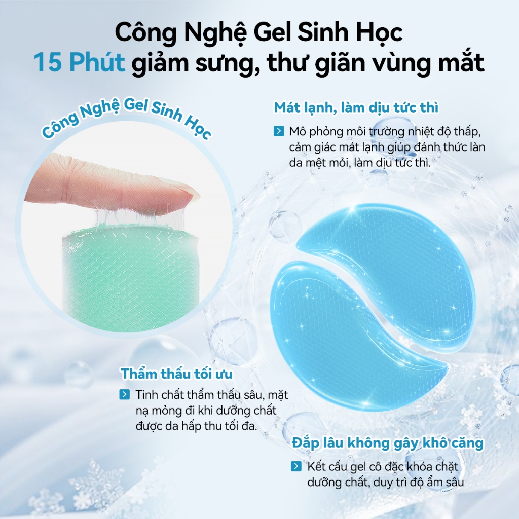 LANBENAMẶT NẠ MẮT  HA 8X (Hộp/60 miếng) - CUNG CẤP ĐỘ ẨM SÂU, GIẢM NẾP NHĂN MẮT Skincare