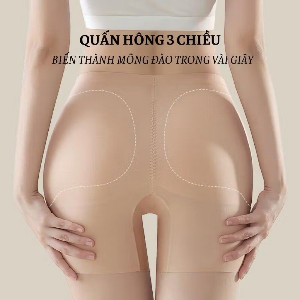 Quần độn mông và hông chất đúc su đệm dày 2cm,không lộ viền tạo đường cong tự nhiên 052