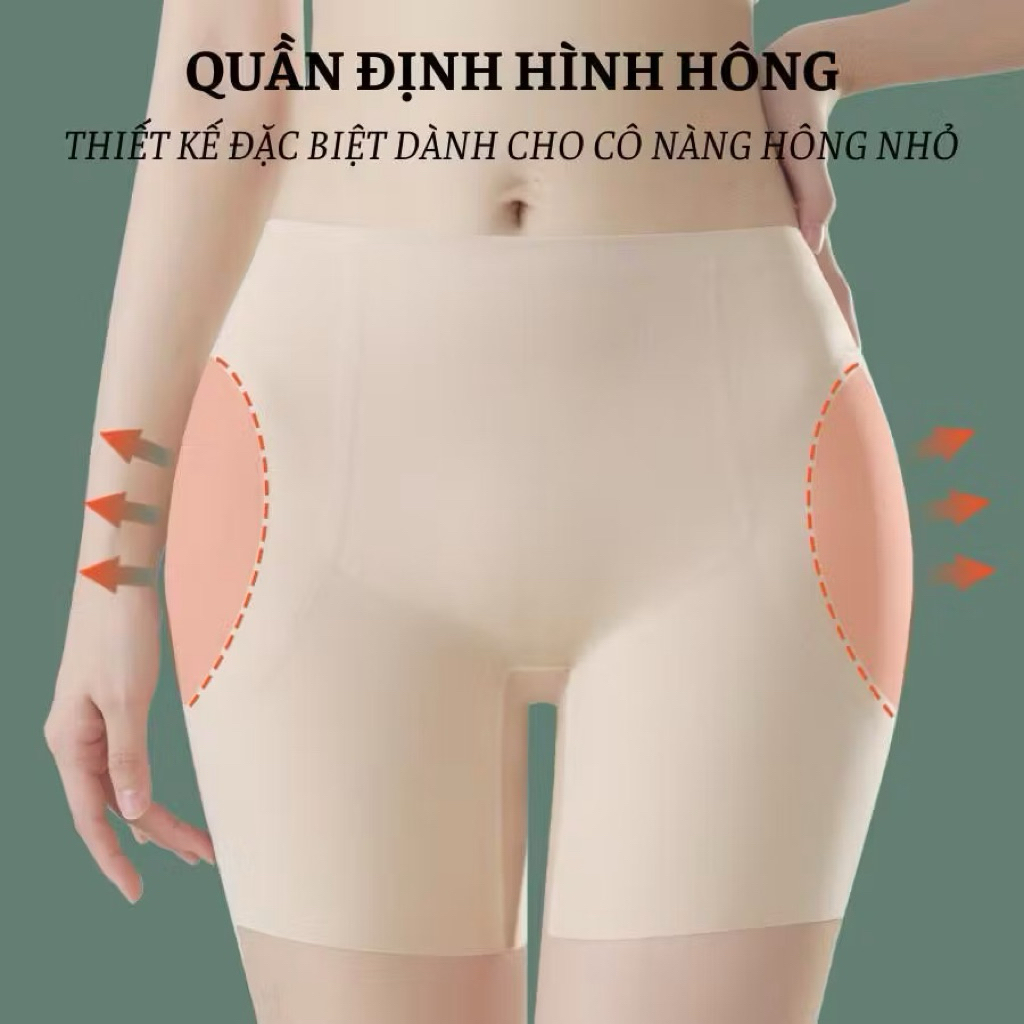 Quần độn mông và hông chất đúc su đệm dày 2cm,không lộ viền tạo đường cong tự nhiên 052