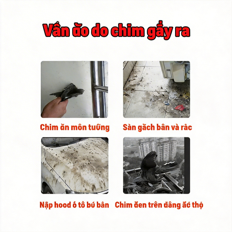 💫 18 viên/túi 💫 Viên xua chim, xua bồ câu, chim sẻ, mùi khó chịu với chim, dùng cho ban công, máy lạnh, vườn cây