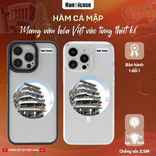 Ốp Lưng Điện Thoại Han icase Cho iPhone 12 13 14 15 16 17 Chống Sốc, Ố Vàng Thuần Việt Hàm Cá Mập