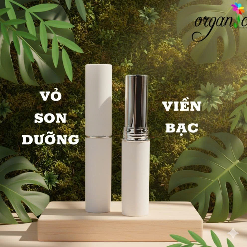 VỎ SON DƯỠNG VIỀN BẠC (MÀU TRẮNG) - ĐỔ TRỰC TIẾP