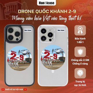 Ốp Lưng Điện Thoại Han icase Cho iPhone 12 13 14 15 16 17 Chống Sốc, Chống Ố Vàng Drone Quốc Khánh