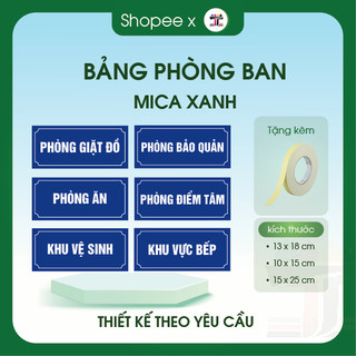 Bảng số phòng trọ mica nền màu xanh chữ trắng, biển số bàn ăn thiết kế theo yêu cầu kích thước 10x15cm,13x18cm,15x25cm