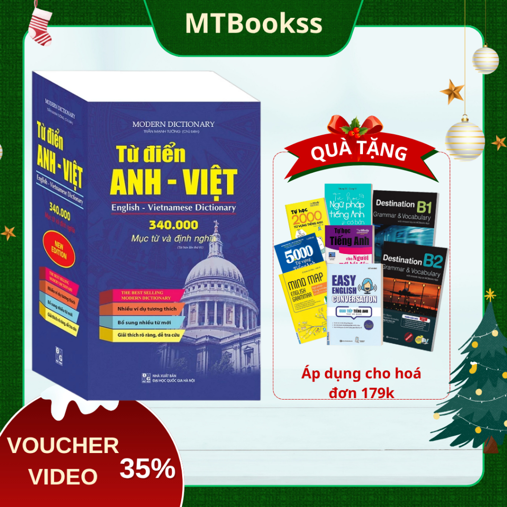 Sách - Từ Điển Anh - Việt 340.000 Mục Từ và Định Nghĩa (bìa mềm)
