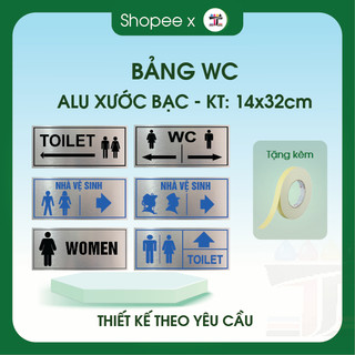 Bảng chỉ dẫn toilet, bảng WC, biển nhà vệ sinh biển hướng dẫn nhà vệ sinh WC, toilet NAM NỮ, bảng toilet Alu inox