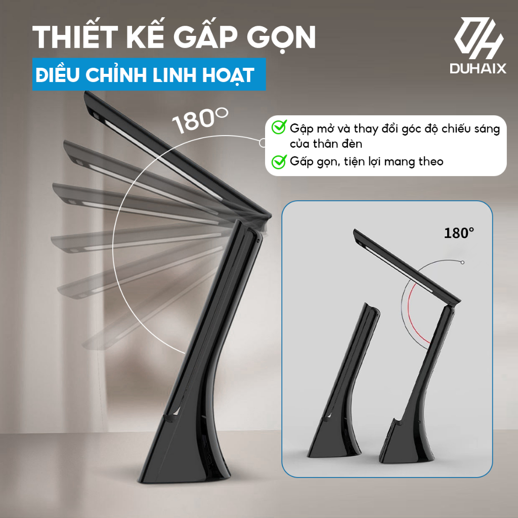 Đèn học để bàn cao cấp chống cận bảo vệ mắt, Sạc nhanh 15W, Đồng hồ, Báo thức, 3 chế độ ánh sáng, BH 12th