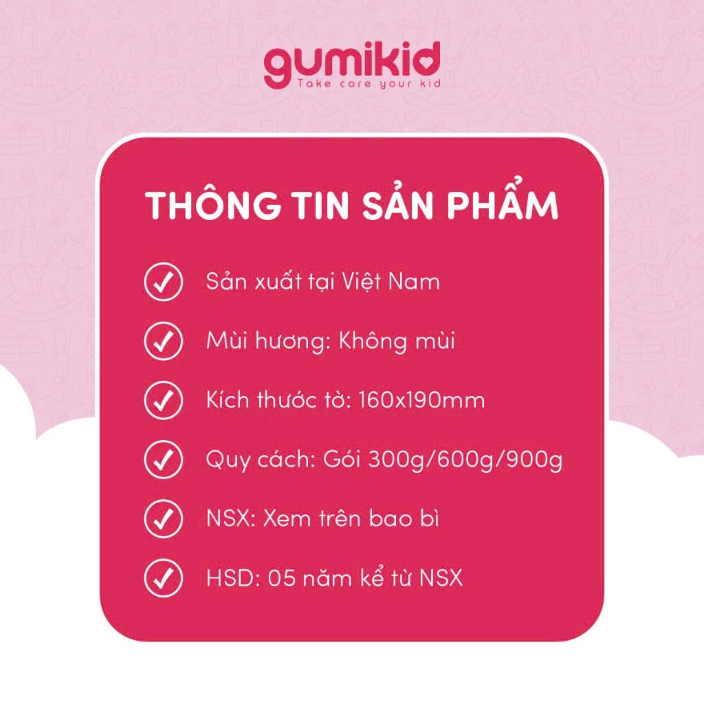 KHĂN VẢI KHÔ ĐA NĂNG DÀNH CHO MẸ VÀ BÉ GUMI 300/600/ 900g