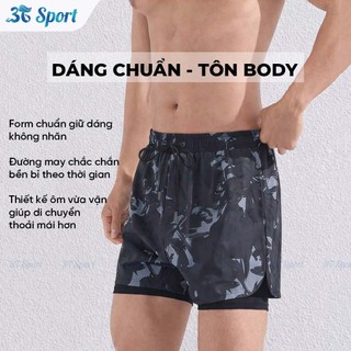 Quần đùi nam thể thao 2 lớp nhanh khô cao cấp đa năng dùng khi bơi lội, đi biển, chạy bộ, tập gym